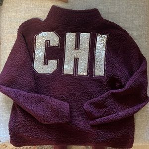 Victoria Secret Pink - maroon Chicago fleece zip up